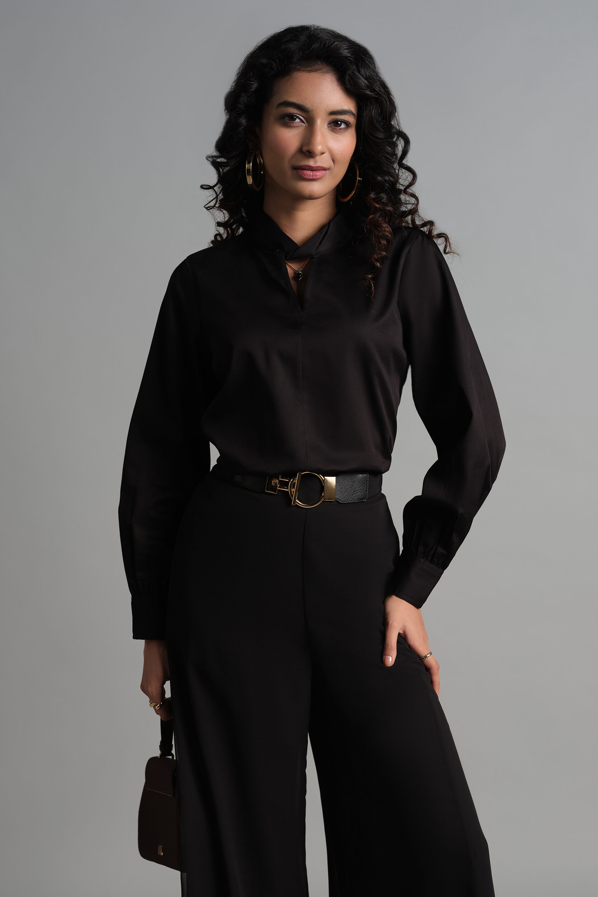 Aleida Black Top, Black, image 1